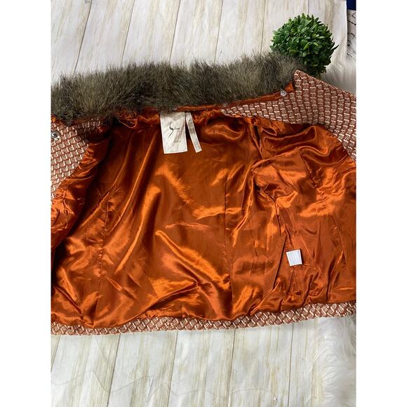 Seine Orange White Tweed Style Jacket - Picture 8 of 16